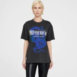 Anine Bing:  Walker Tee Viper - Washed Black